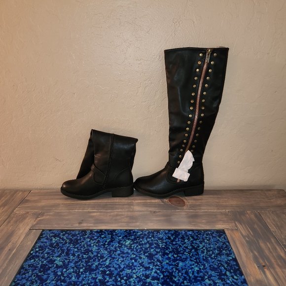 Refresh Megen-03 Women' Knee High Military Combat Flat Equestrian Riding Boots B - Picture 1 of 2